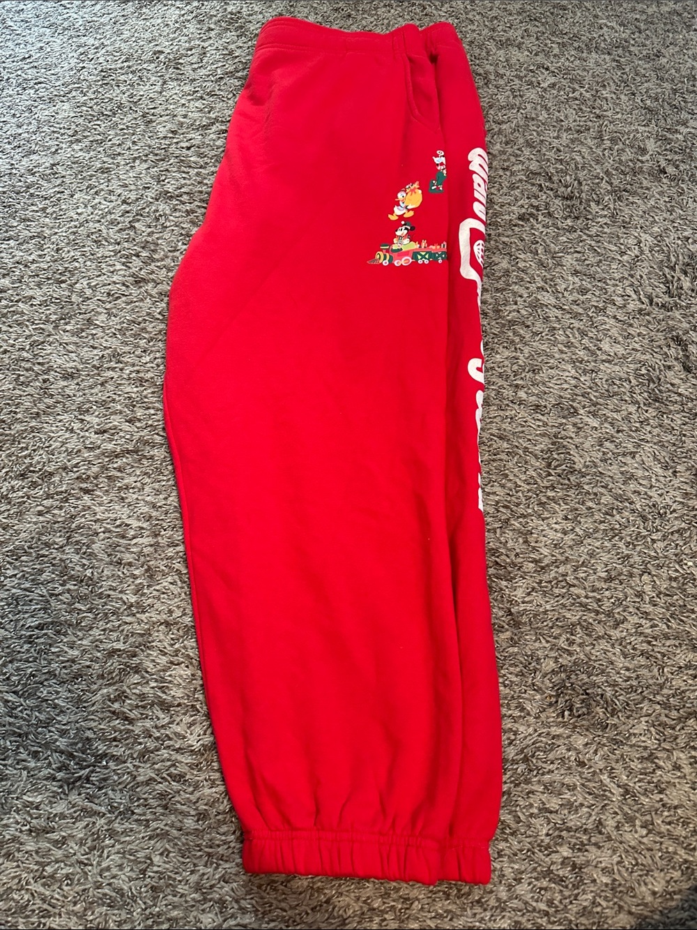 Walt Disney world Christmas red sweatpants